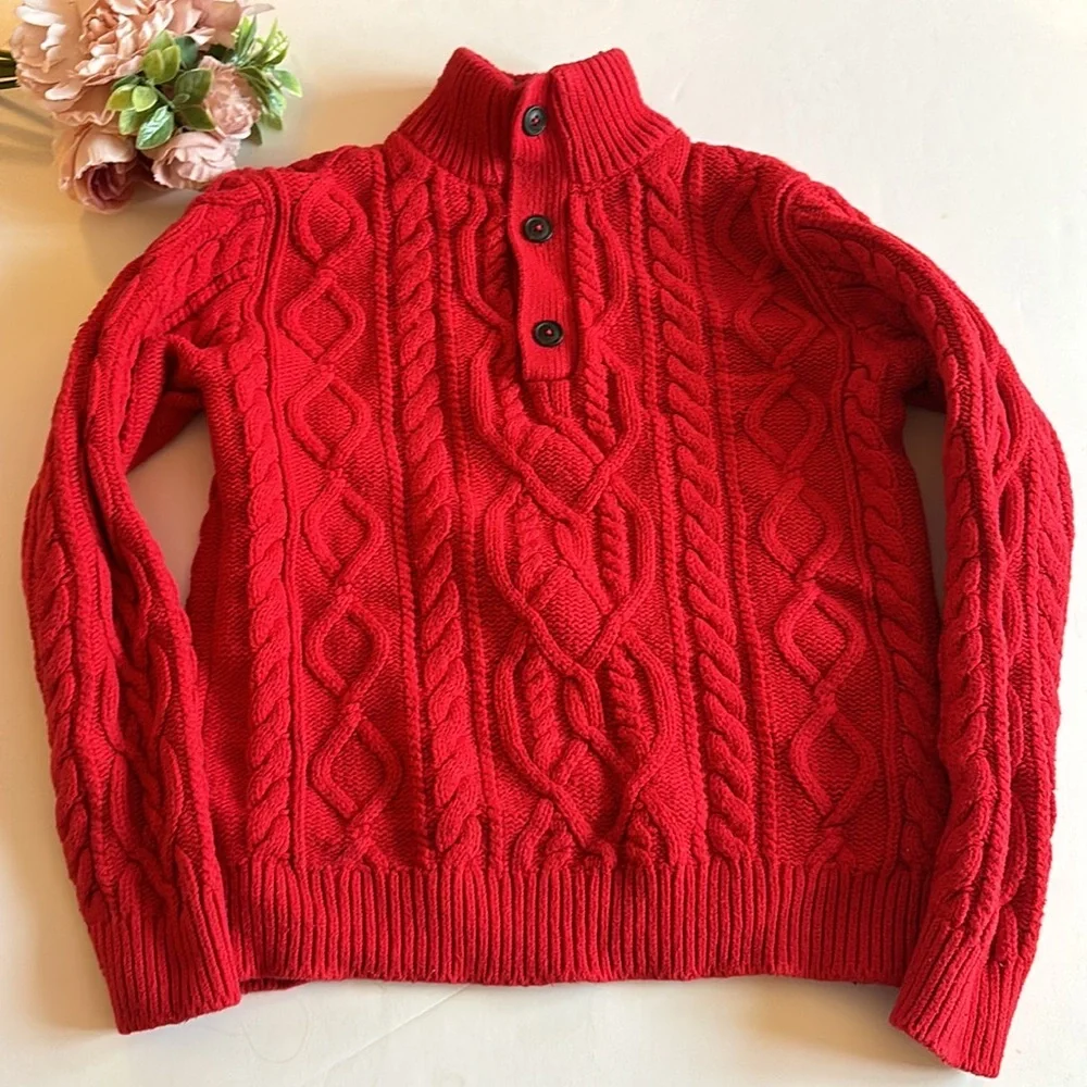Boys Red Cable knit Sweater Large Boys Gap Red Holiday Sweater Boys Christmas